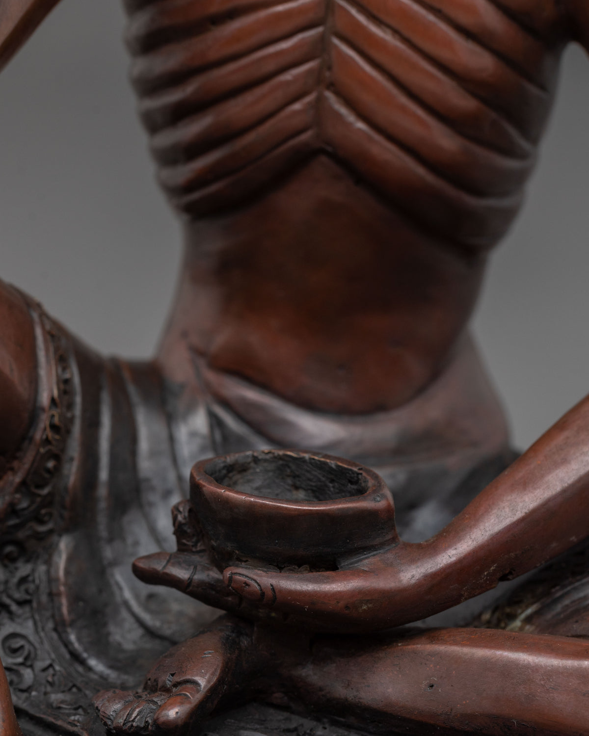 Master Jetsun Milarepa Statue | Oxidized Copper Figurine