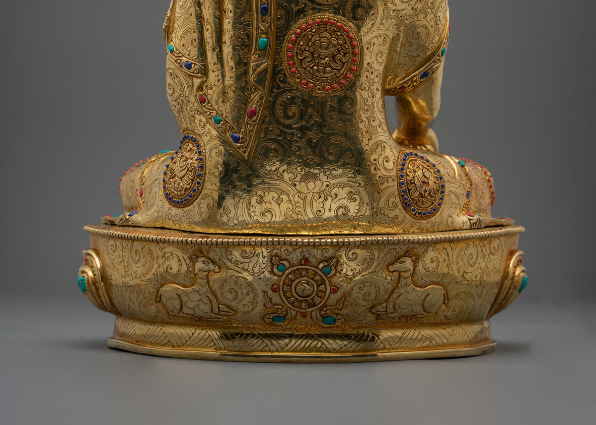 Shakyamuni Buddha Dharma Founder Statue | 24K Gold Gilded