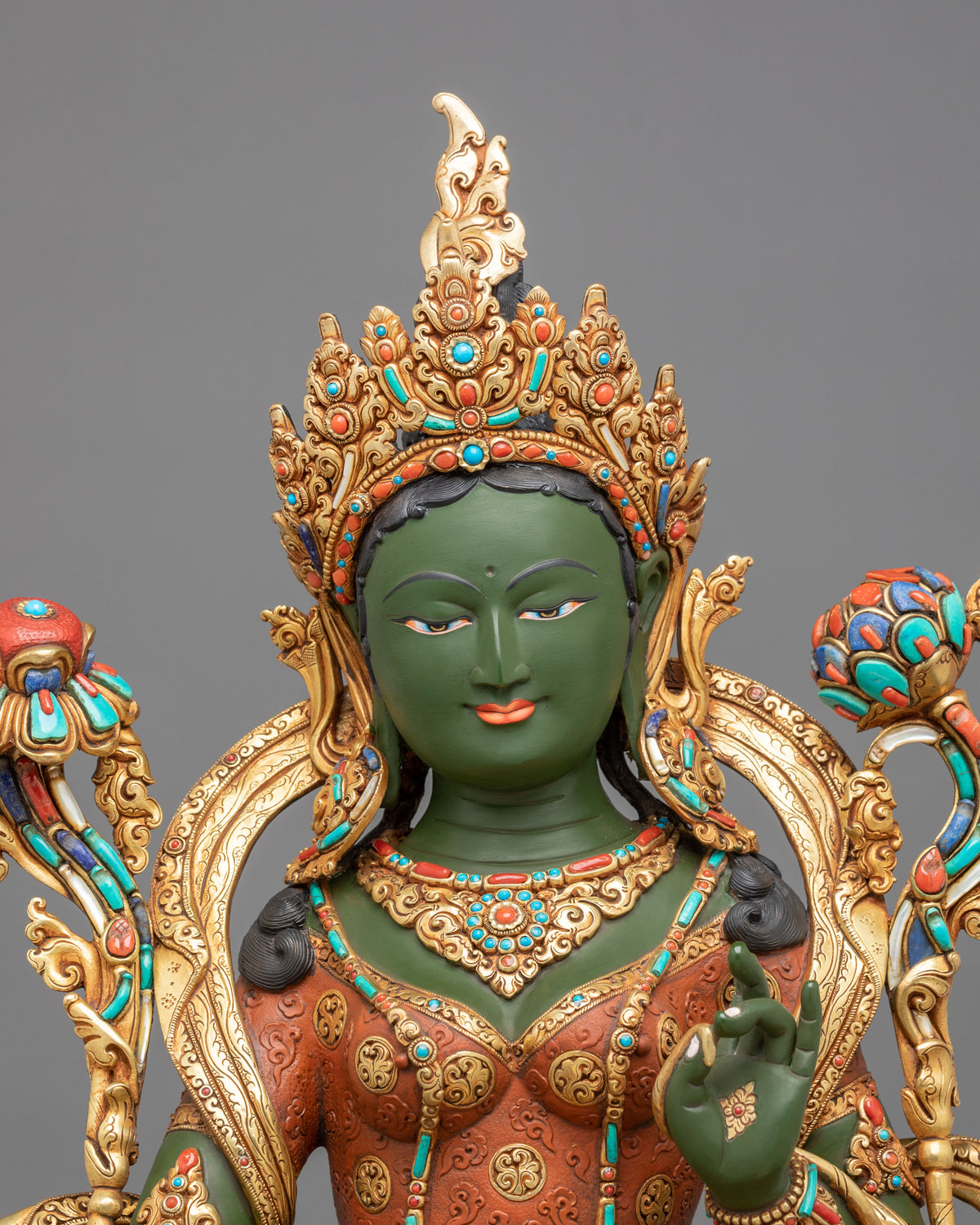 Green Tara Statue | Tibetan Compassionate Goddess Figurine