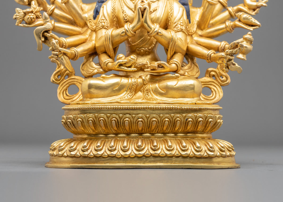 Handcrafted Chundi Statue | 24K Gold Gilded Goddess Figurine
