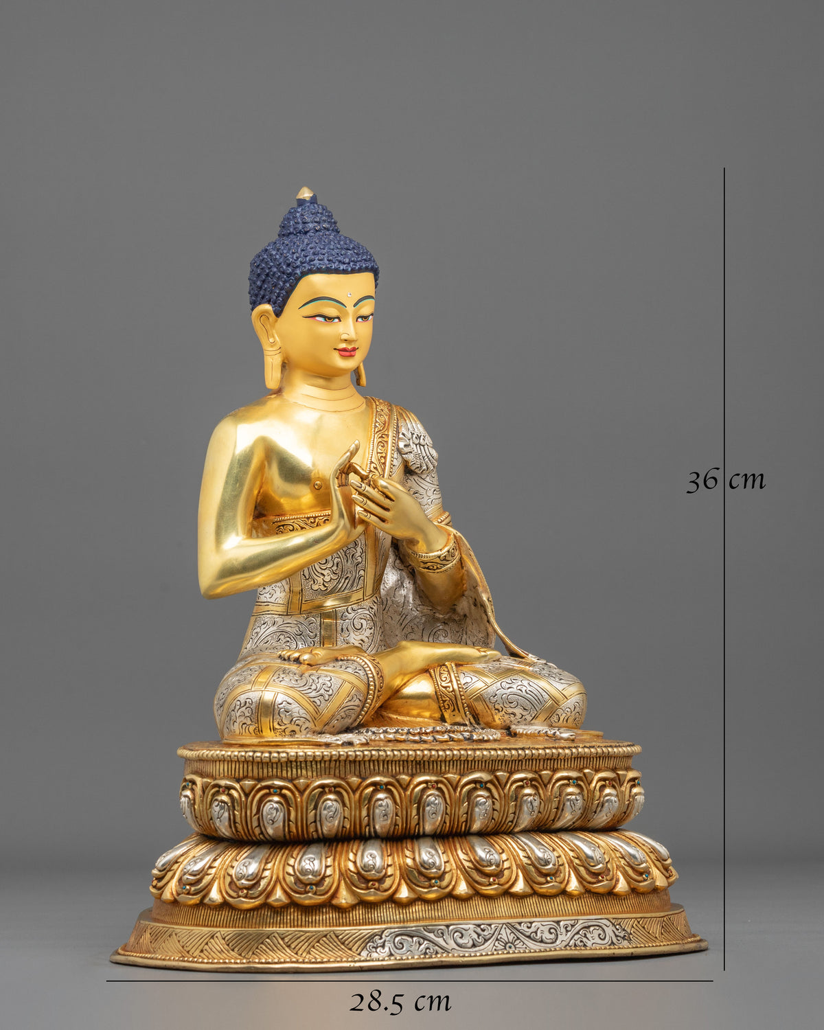 Vairocana Embodiment of Dharmadhatu Wisdom Statue | 24K Gilded Copper Statue