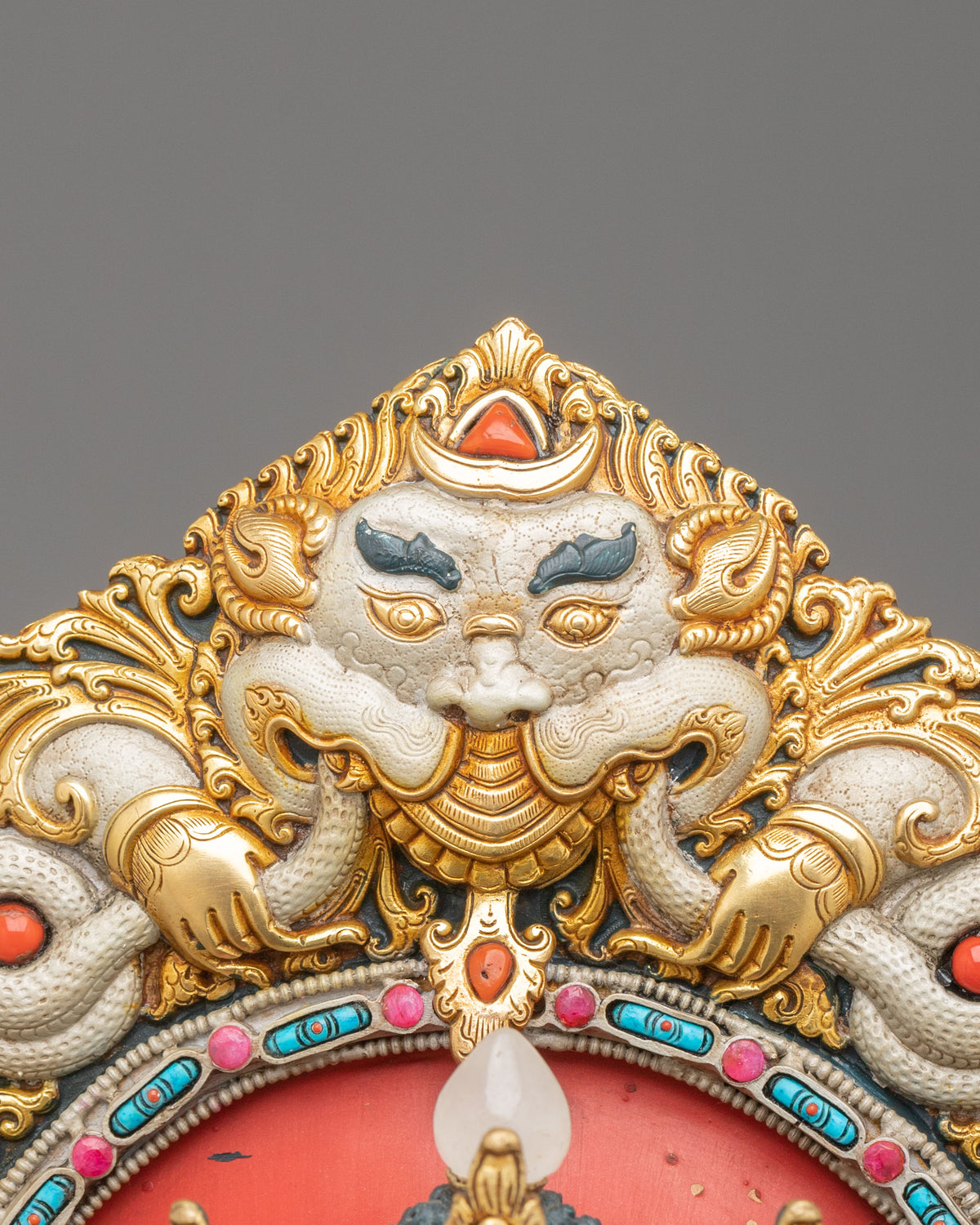 handmade 24k gold glided crown shakyamuni buddha statue