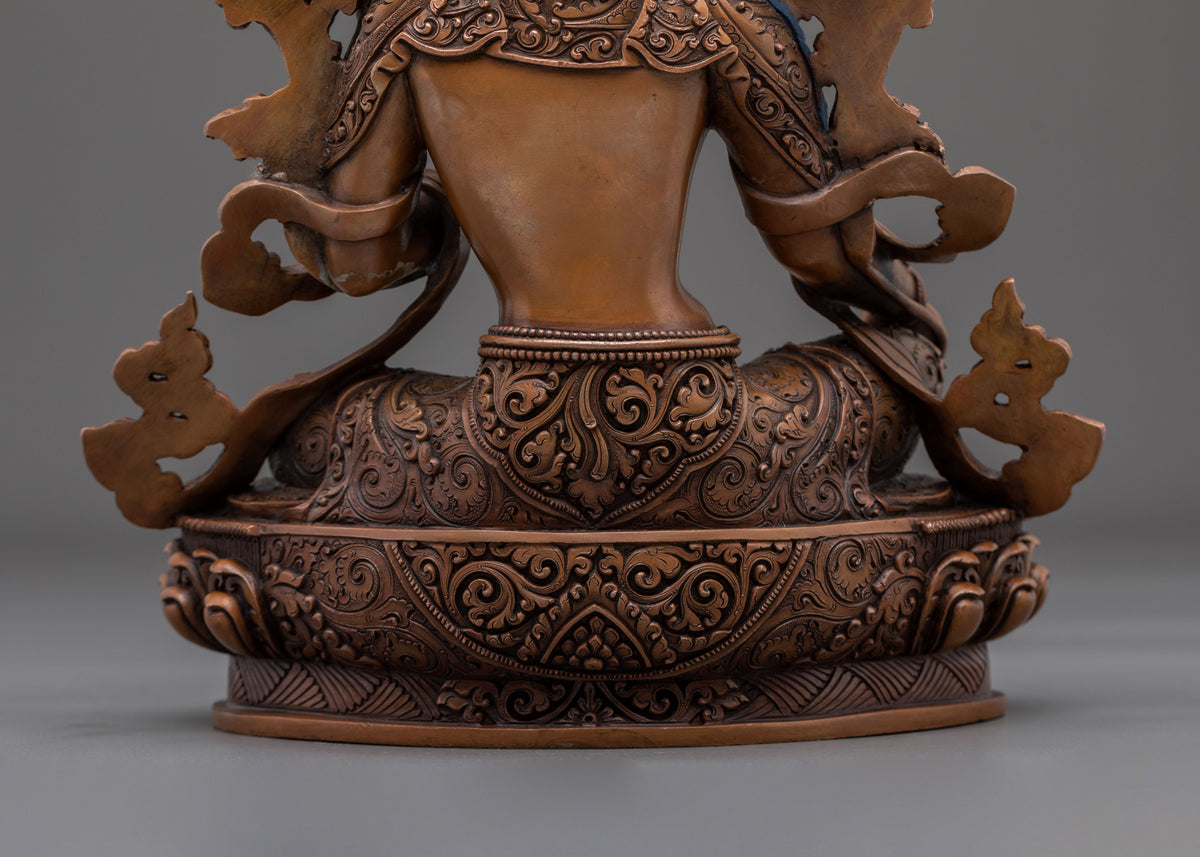 Green Tara Sculpture | Handcrafted Gemstones Adorned Figurine