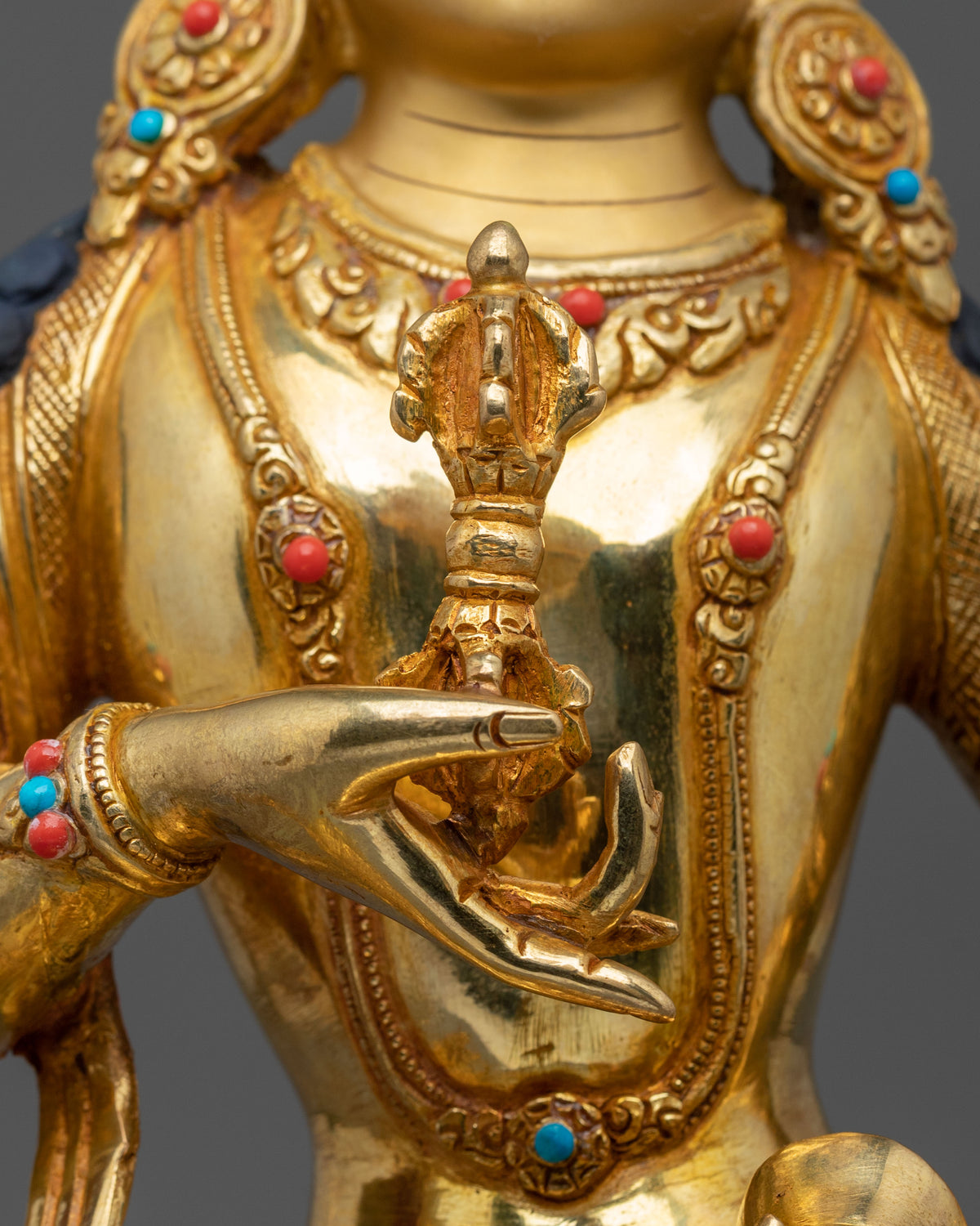 Vajrasattva Vajra Purification Statue - 24K Gold Gilded