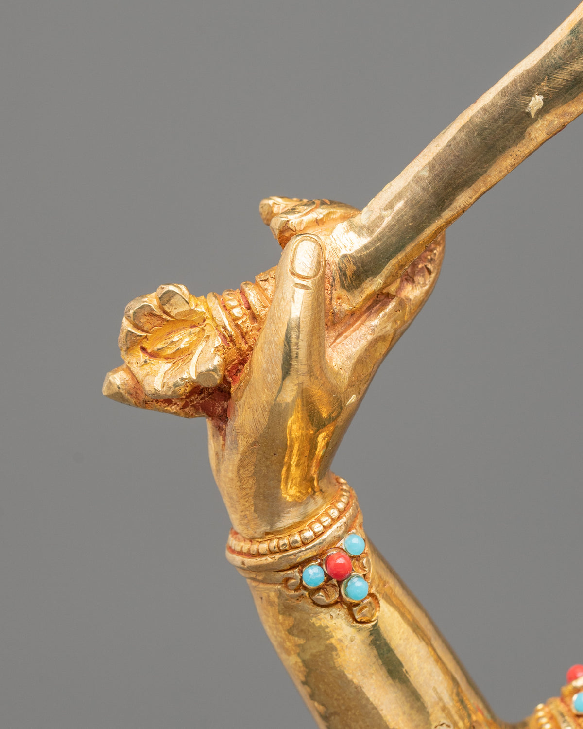 Manjushri Sculpture | Tibetan Bodhisattva Copper Figurine
