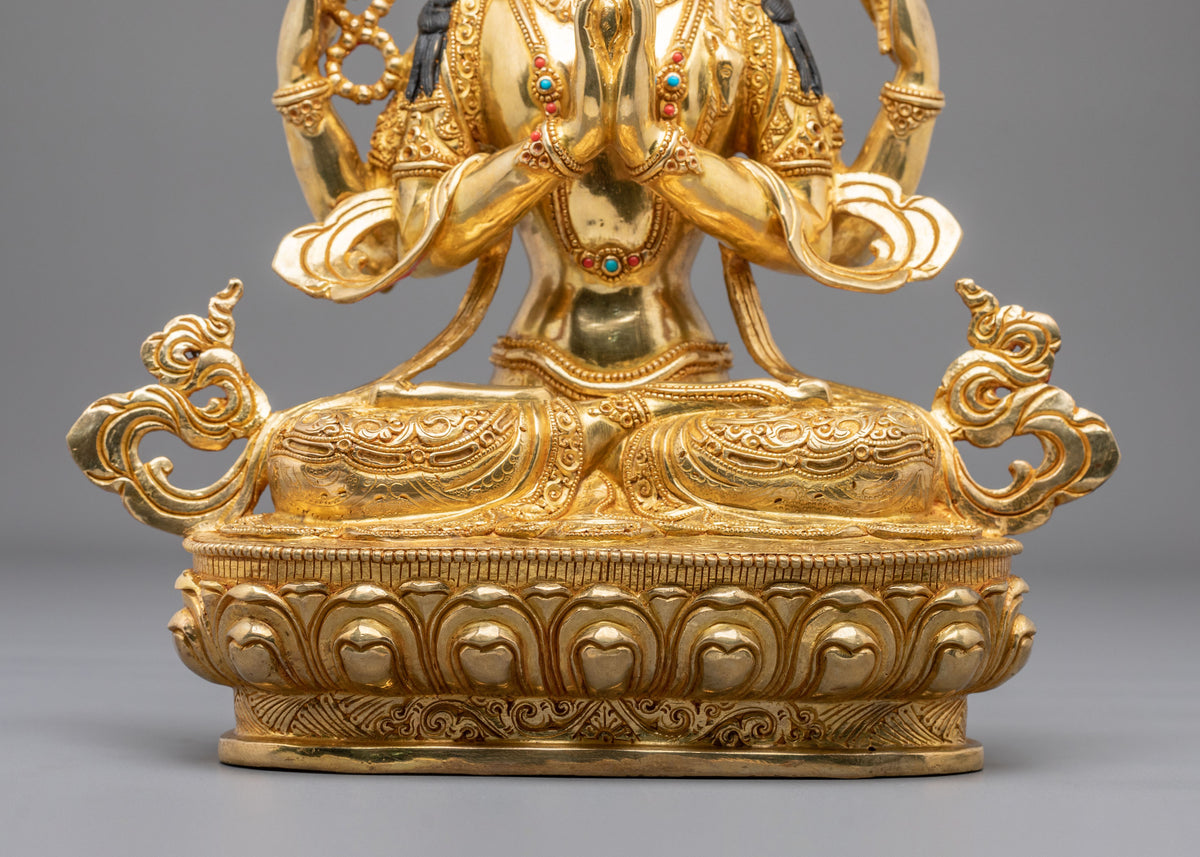 Chenrezig Copper Statue | Sacred Buddhist Guardian