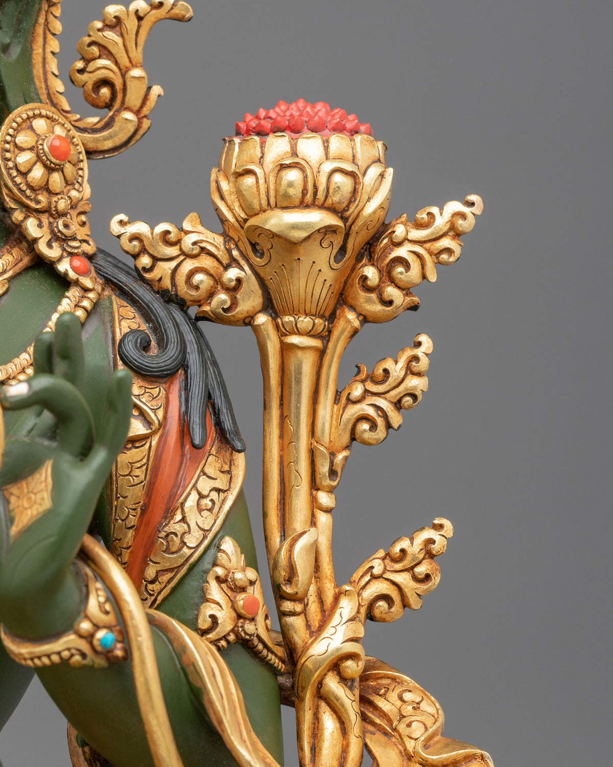 Green Tara Sculpture | Tibetan Goddess of Protection