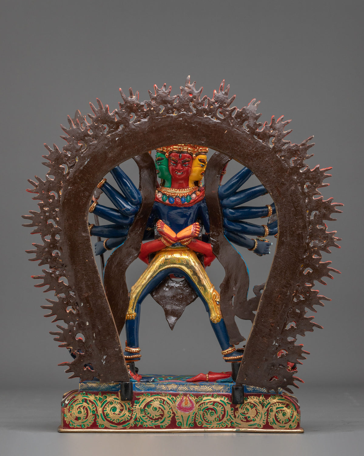 Chakrasamvara Buddhist Altar Sculpture | Handmade Himalayan Vajrayana Art