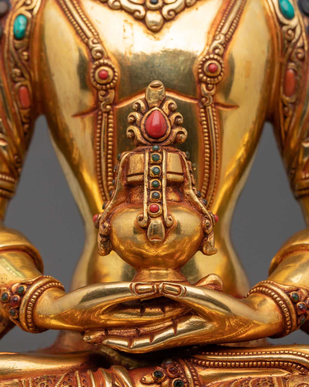 Amitayus 24k Gold Coated Sculpture | Buddha of Infinite Life and Longevity