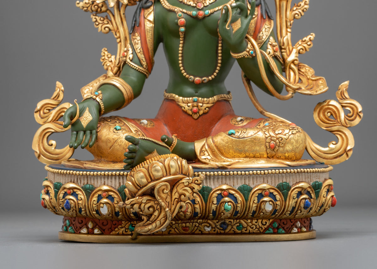 Green Tara Sculpture | Tibetan Goddess of Protection