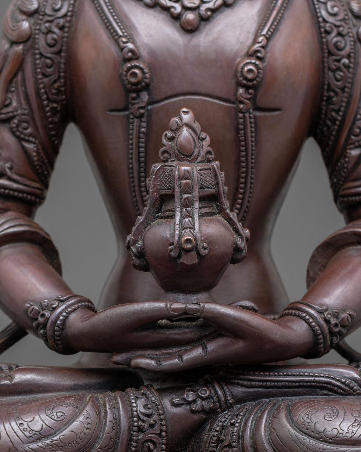 Amitayus Oxidized Copper Statue | The Buddha of Infinite Life