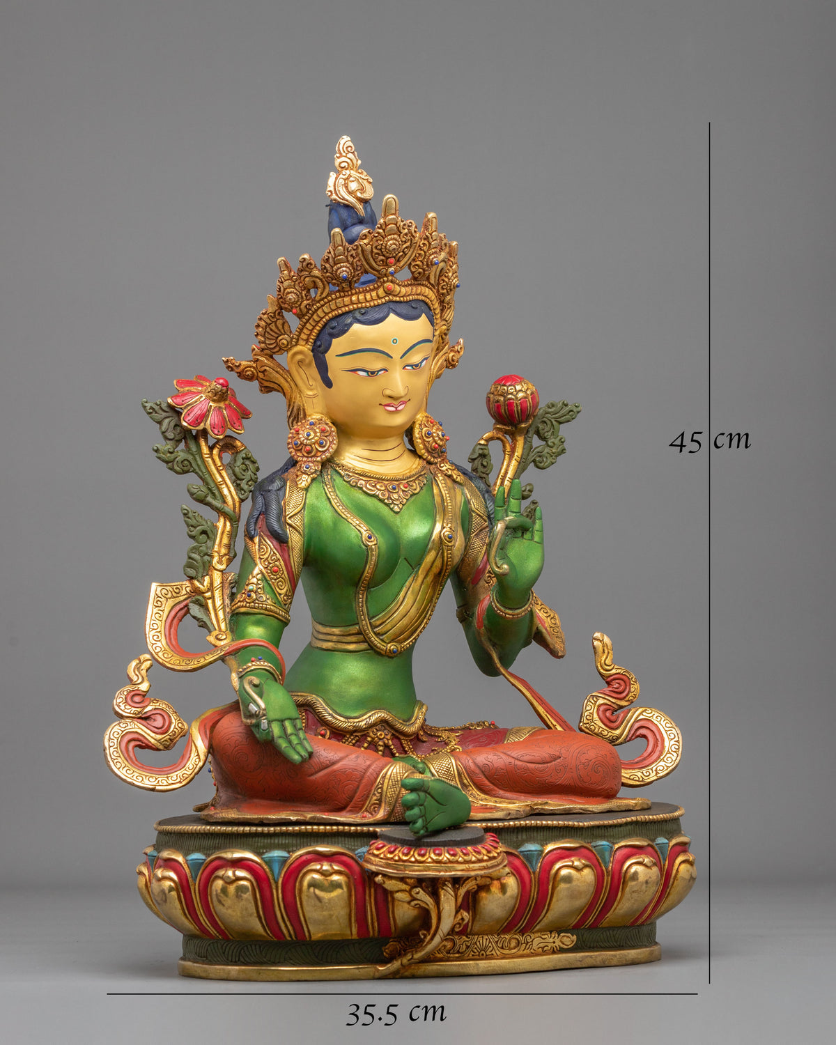 Goddess Green Tara 24K Gold Coated Sculpture