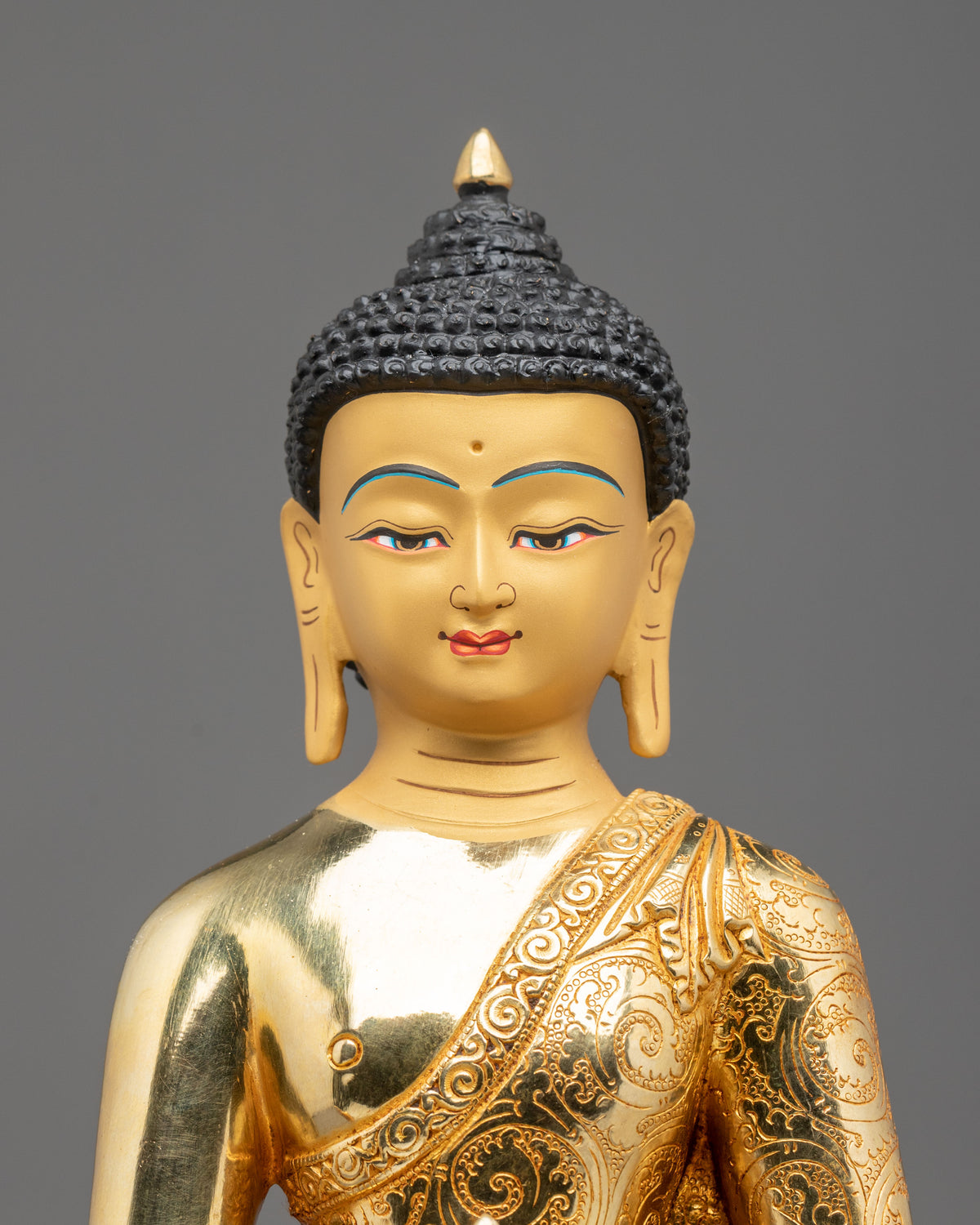 Medicine Buddha 24K Gold Gilded Copper Statue