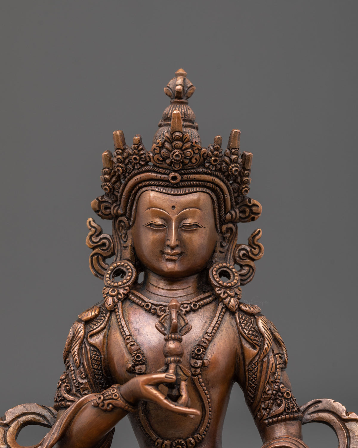 Vajrasattva Buddha Sculpture | Oxidized Buddhist Figurine