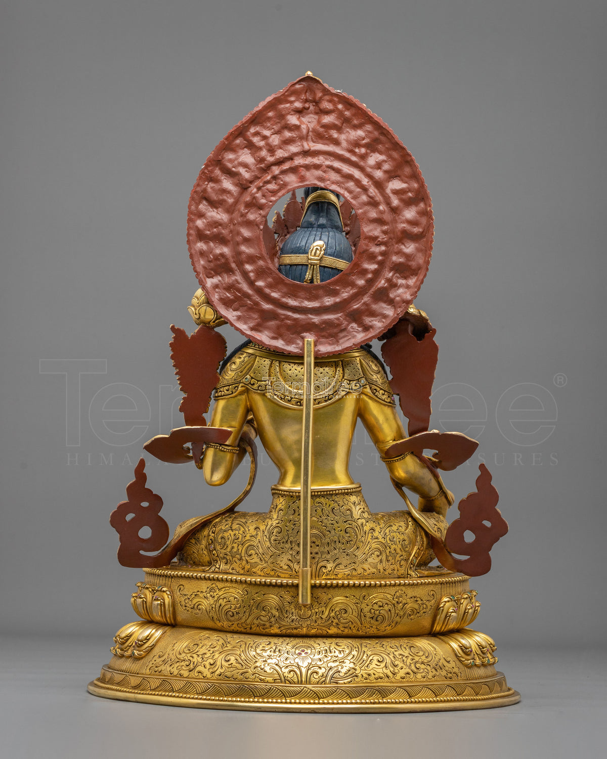 Green Tara 24K Gold-Coated Statue | Copper Form of Sacred Protection
