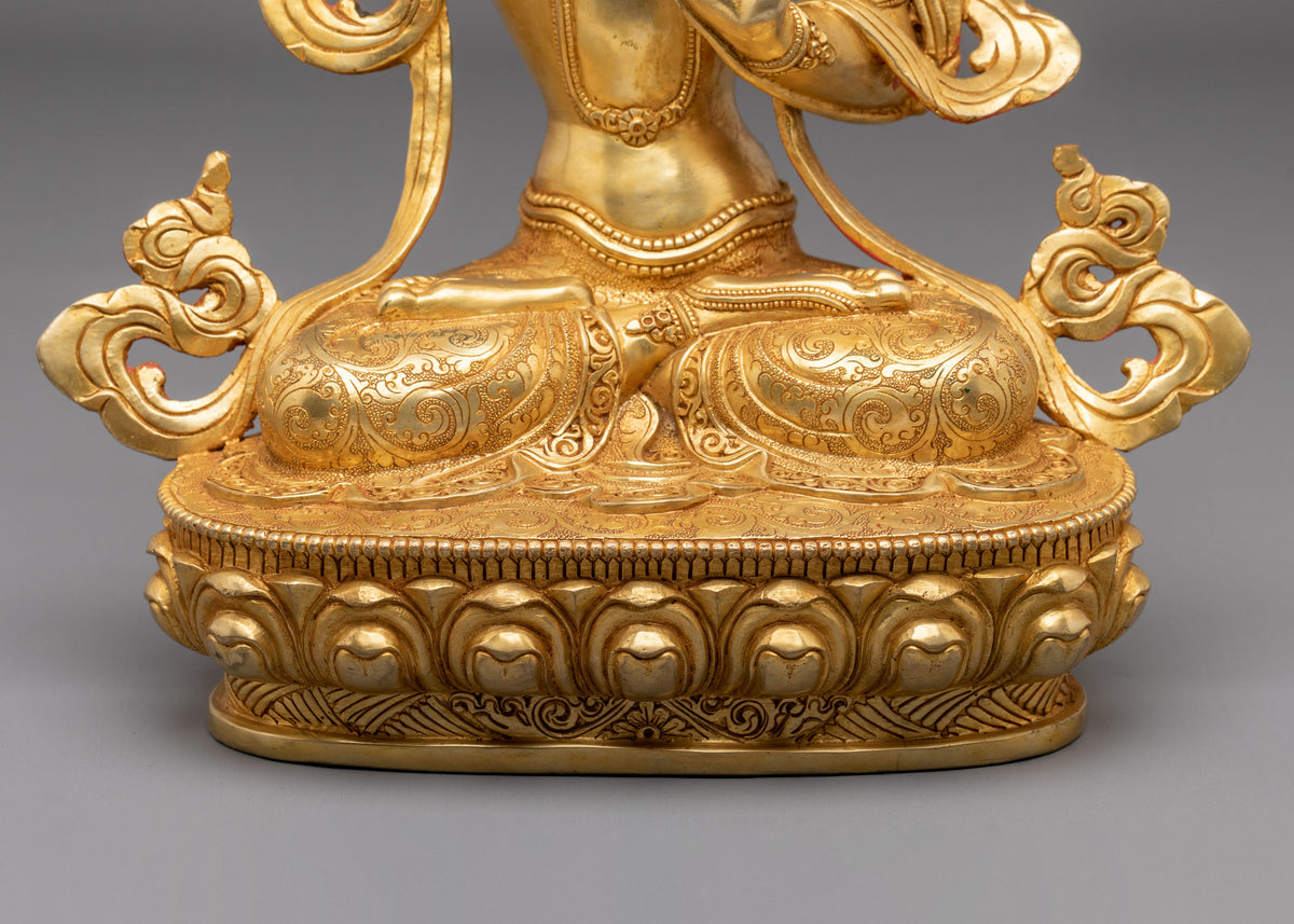 Manjushri Prajna Wisdom Sculpture | 24K Gold Gilded