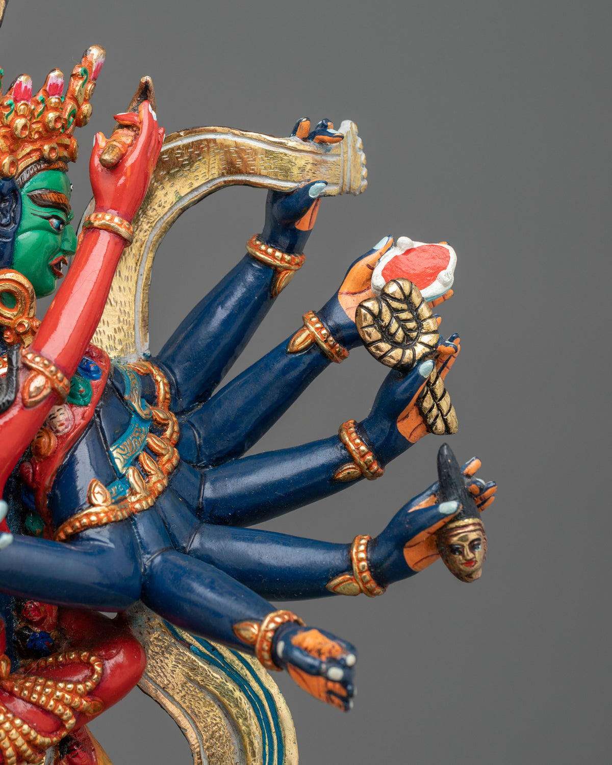 Chakrasamvara Buddhist Altar Sculpture | Handmade Himalayan Vajrayana Art