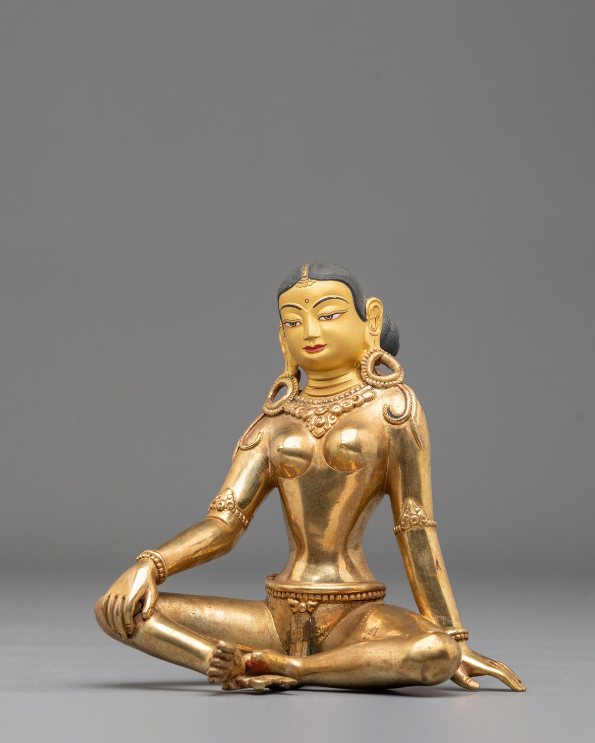 Hindu Goddess Parbati Sculpture | 24K Gold Gilded