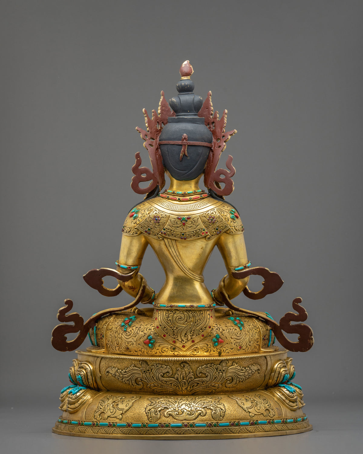 Buddhist Deity Amitayus Copper Figurine | 51cm Handcrafted Statue