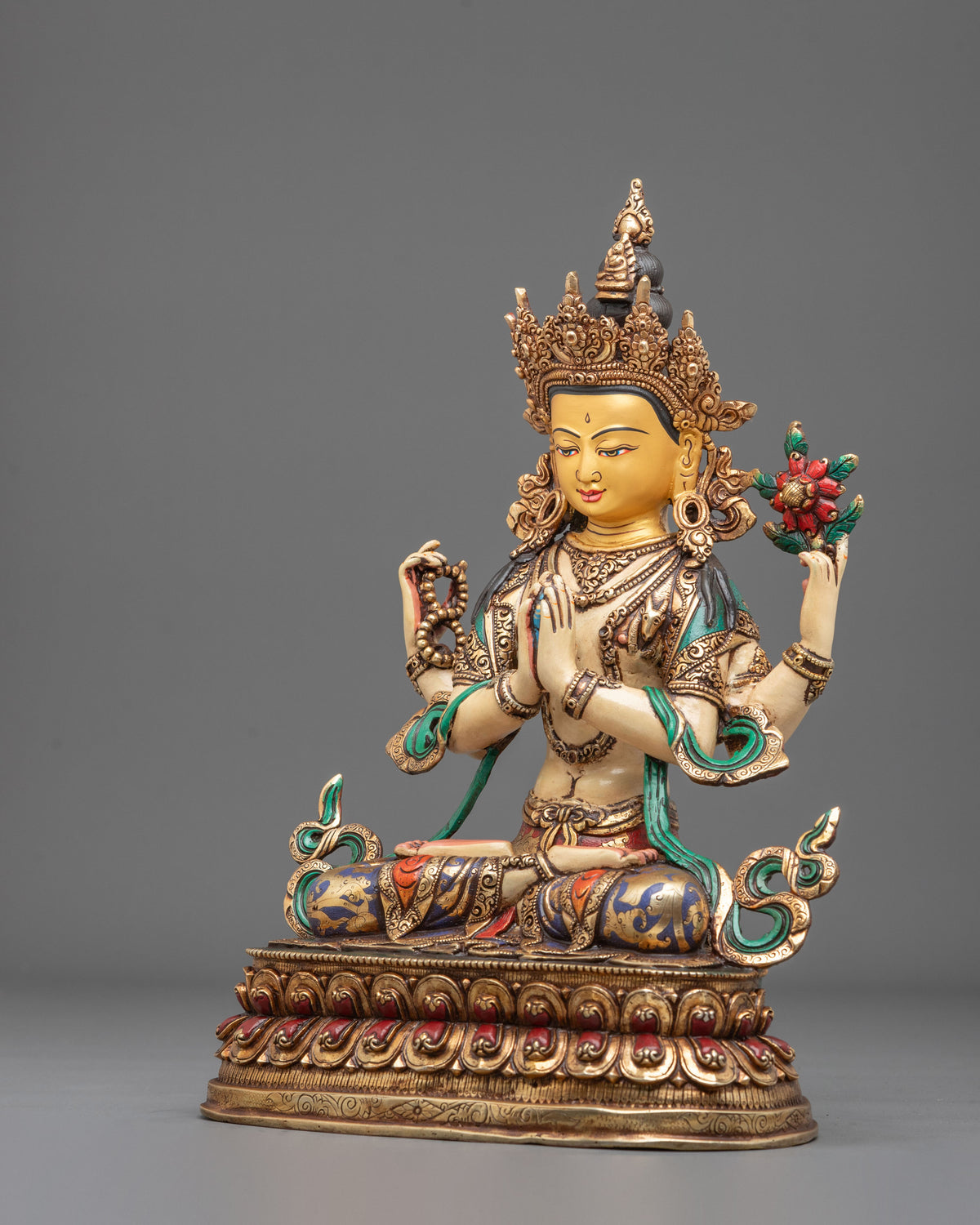 Four Armed Chenrezig Sculpture for Shrine