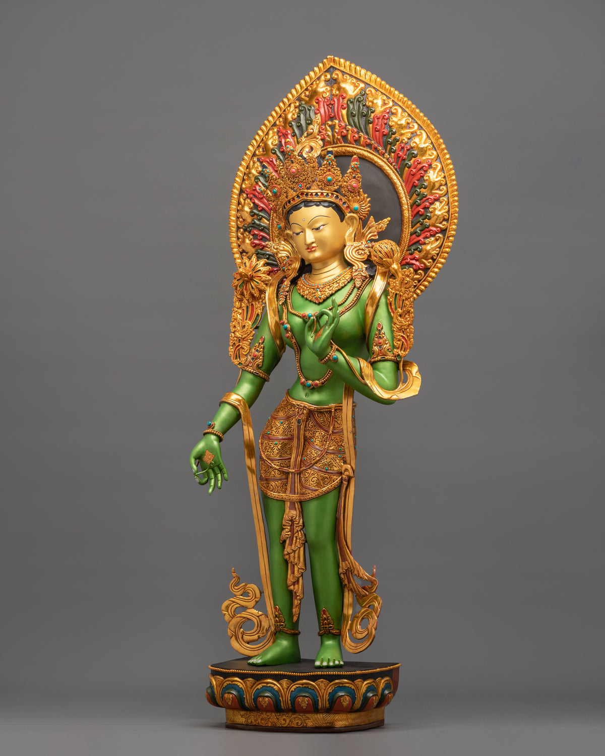 Standing Green Tara Sculpture | 50 Inches Tall Buddhist Statue