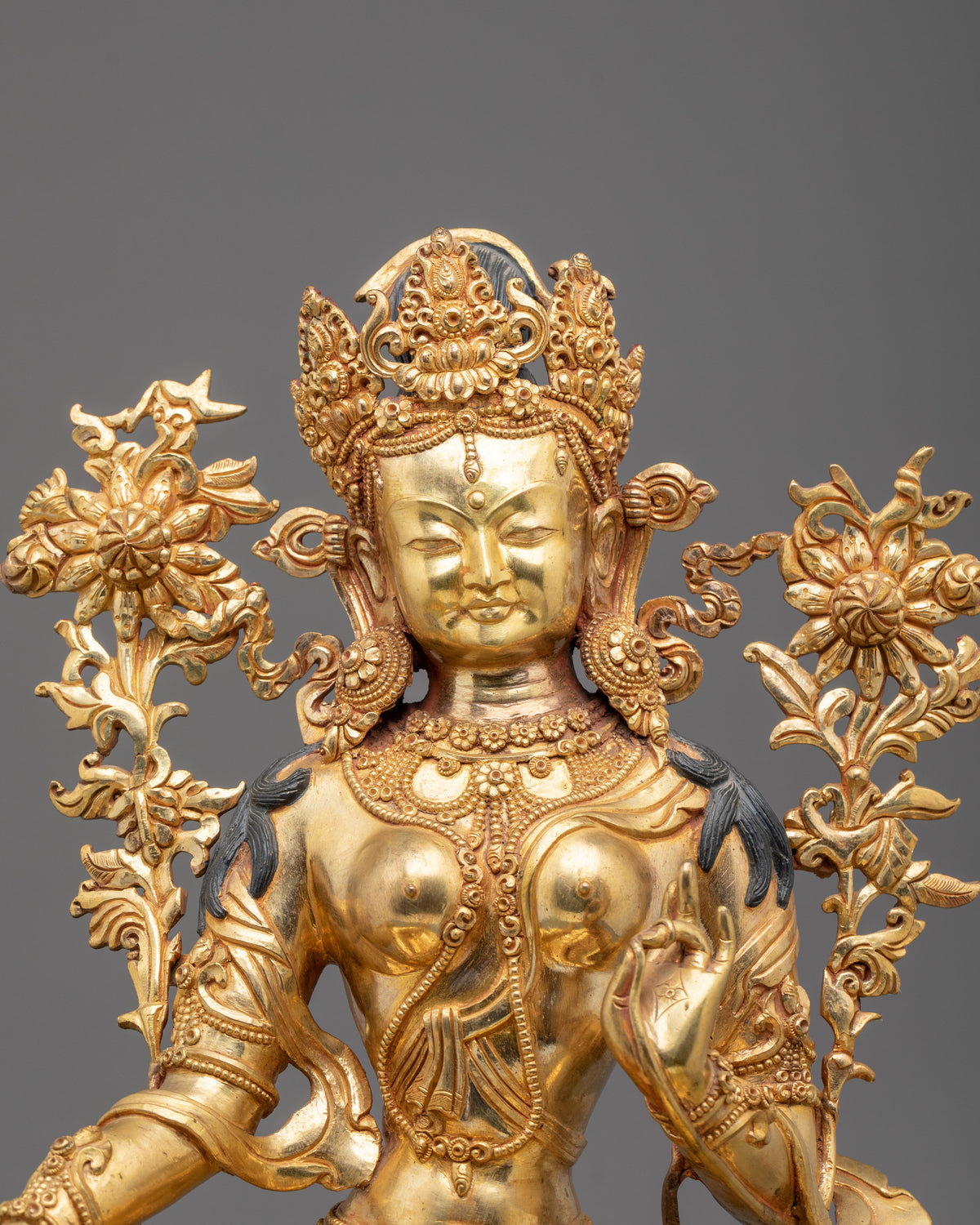Handmade Goddess Green Tara Sculpture | Home Decor