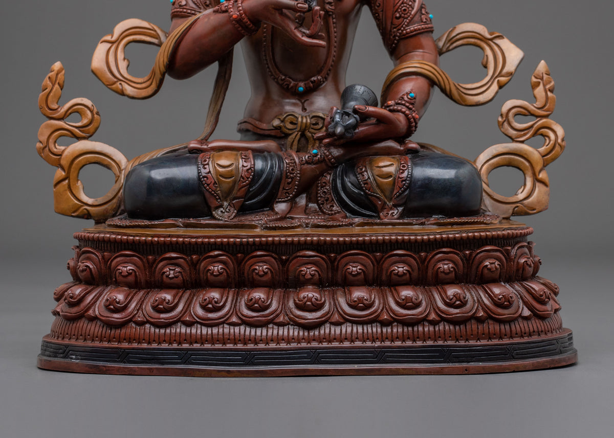 Vajrasattva Oxidized Copper Figurine | Buddha of Purification and Wisdom