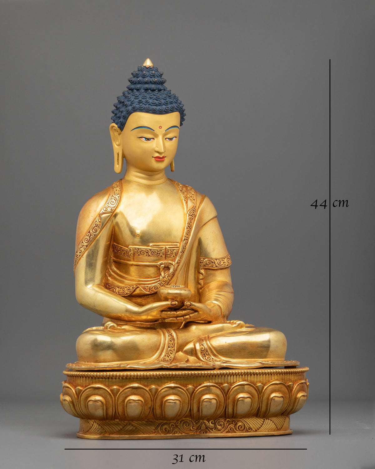 Amitabha Buddha Pure Land Deity Statue | 24K Gilded Copper