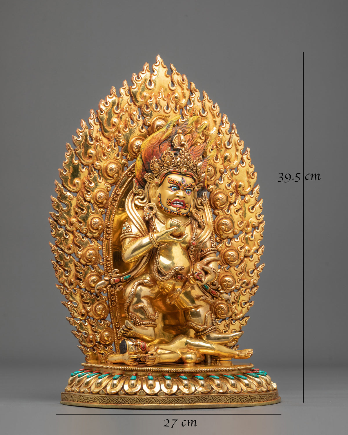 Black Dzambhala Copper Statue | Wrathful Wealth Deity