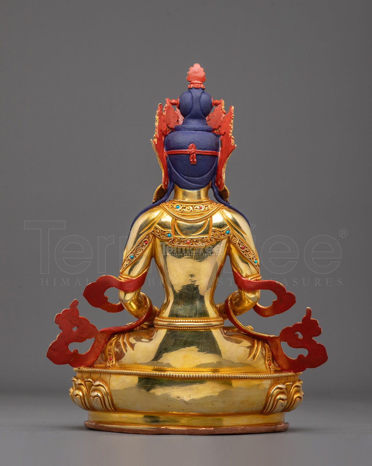 Long Life Buddha Amitayus Copper Statue | Altar Decor for Meditation