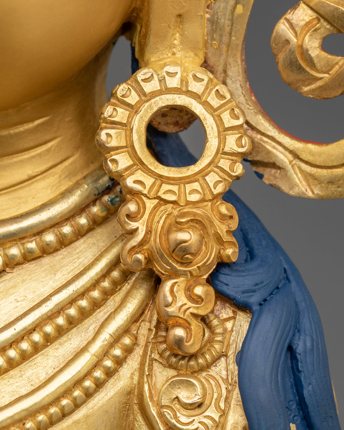 White Umbrella Deity Dukar Golden Statue | 24K Gold Gilded Copper Sculpture