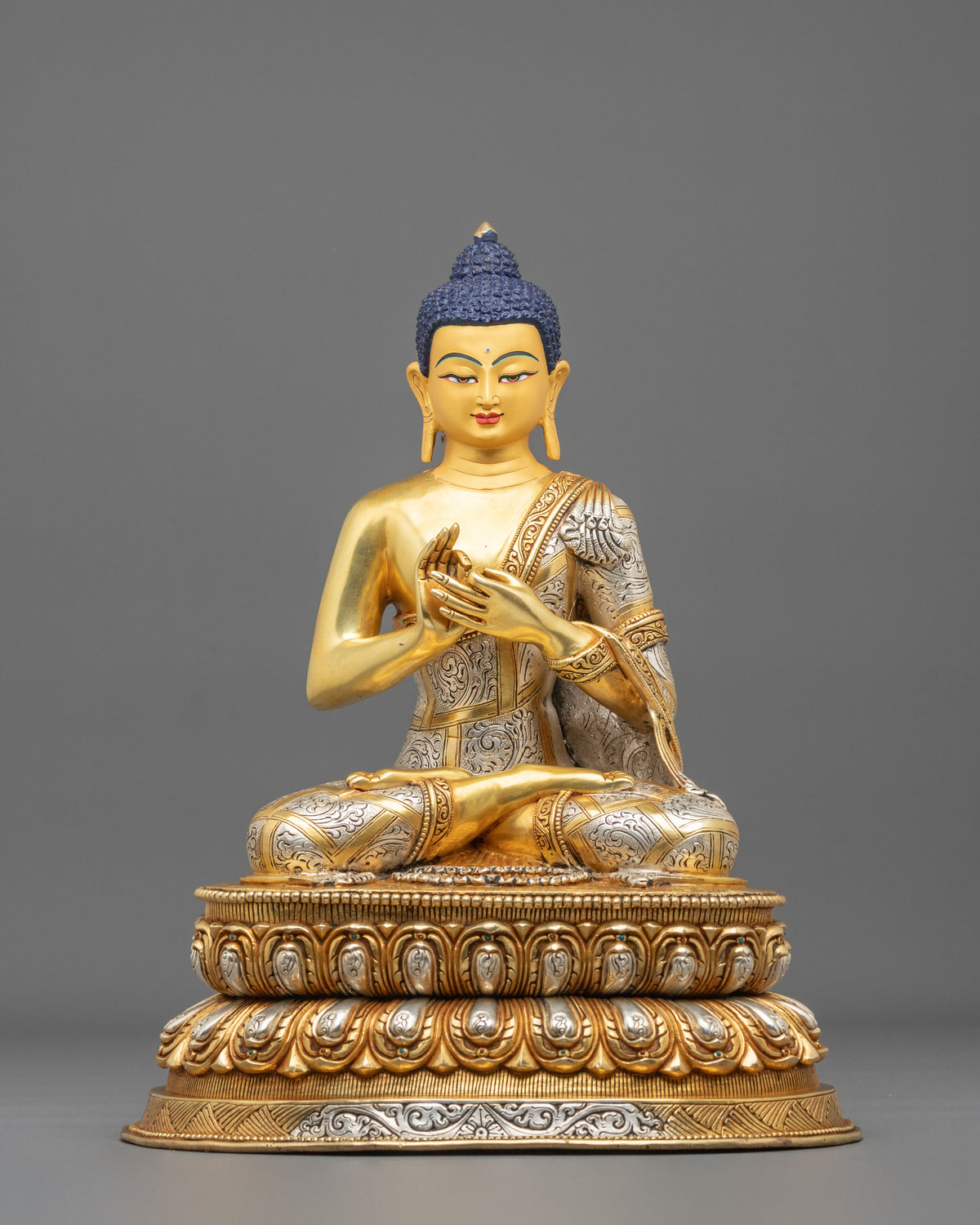 Vairocana Embodiment of Dharmadhatu Wisdom Statue | 24K Gilded Copper Statue