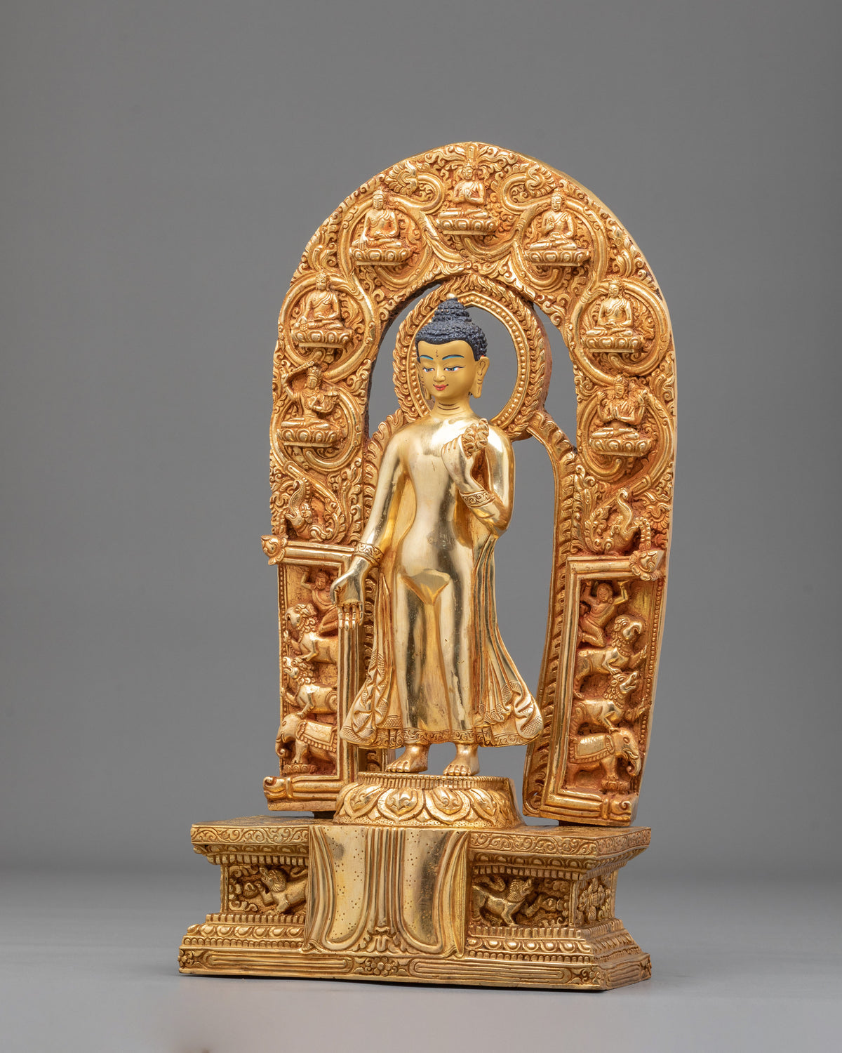 Dipankara Buddha Golden Sculpture | Sacred Meditation Statue