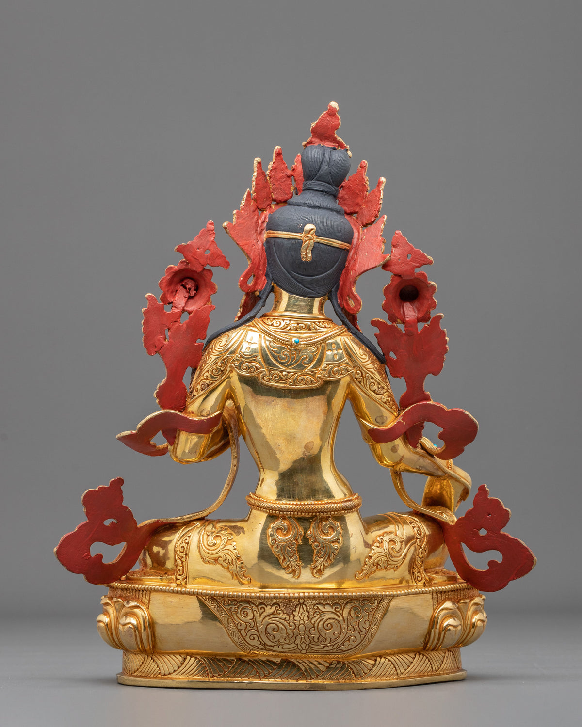 Green Tara Fire Gold Coated Statue | Made in Nepal
