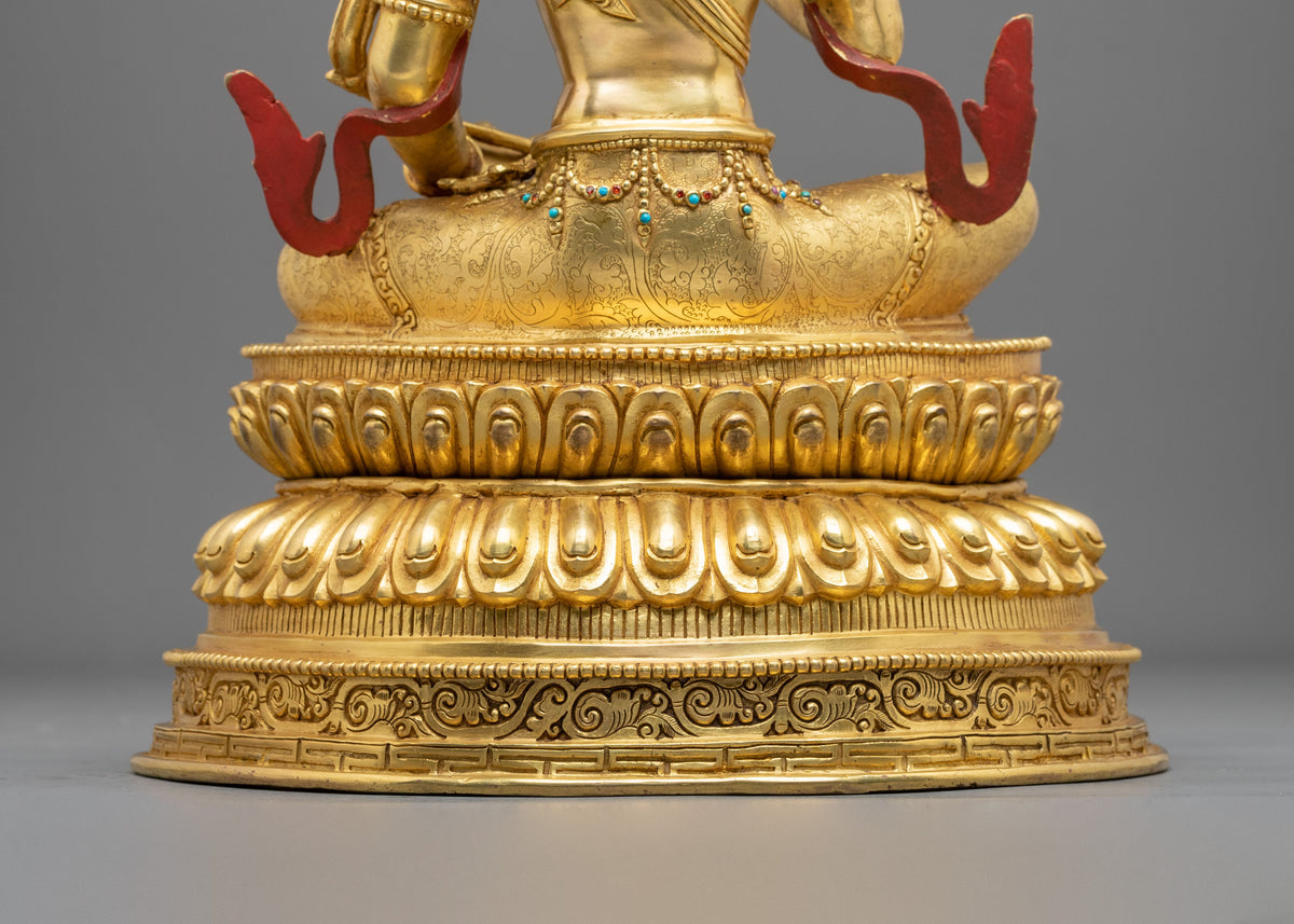 Manjushri Copper Figurine | Tibetan Wisdom Bodhisattva