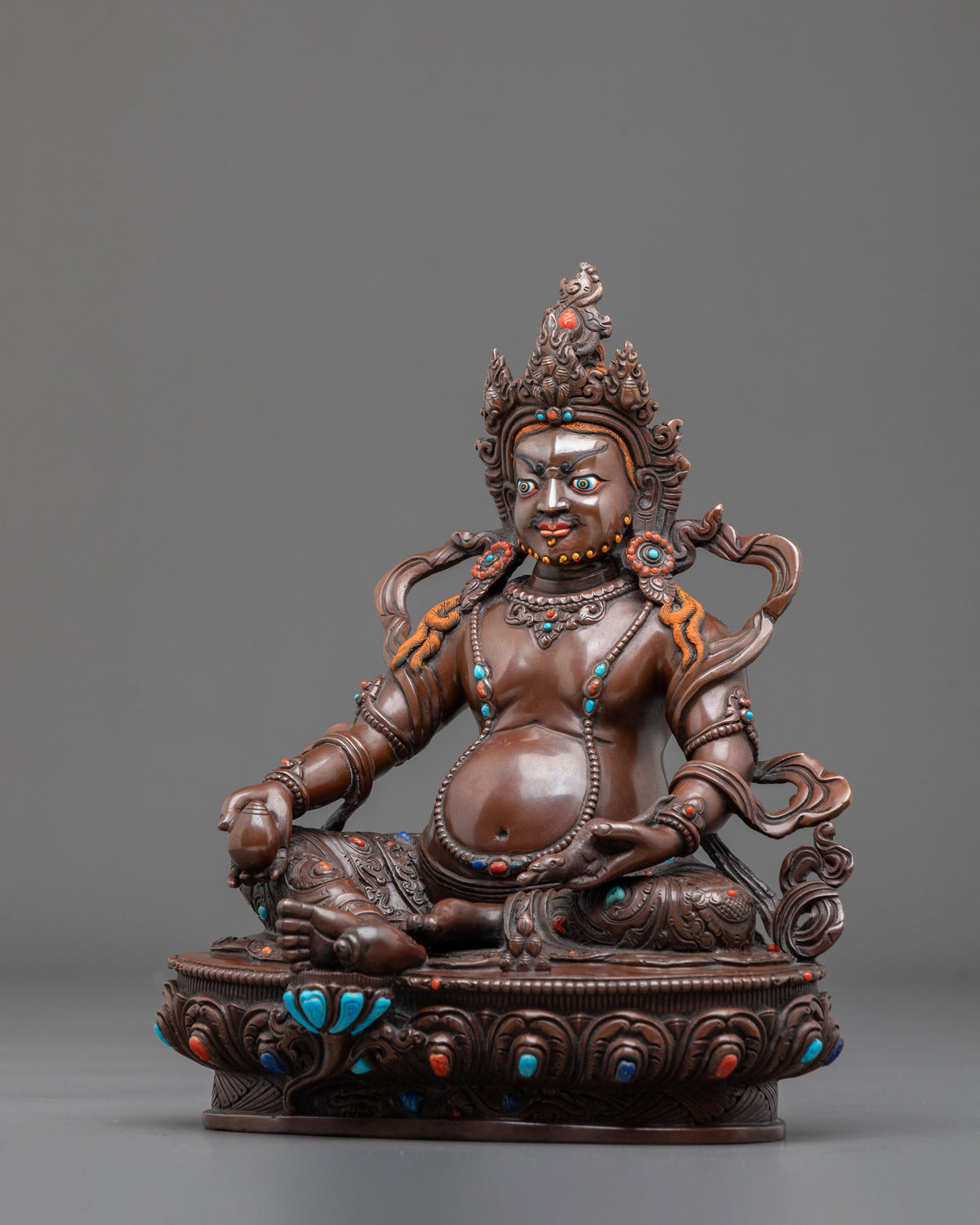 Dzambhala Handmade Traditional Statue | Oxidized Copper Statue