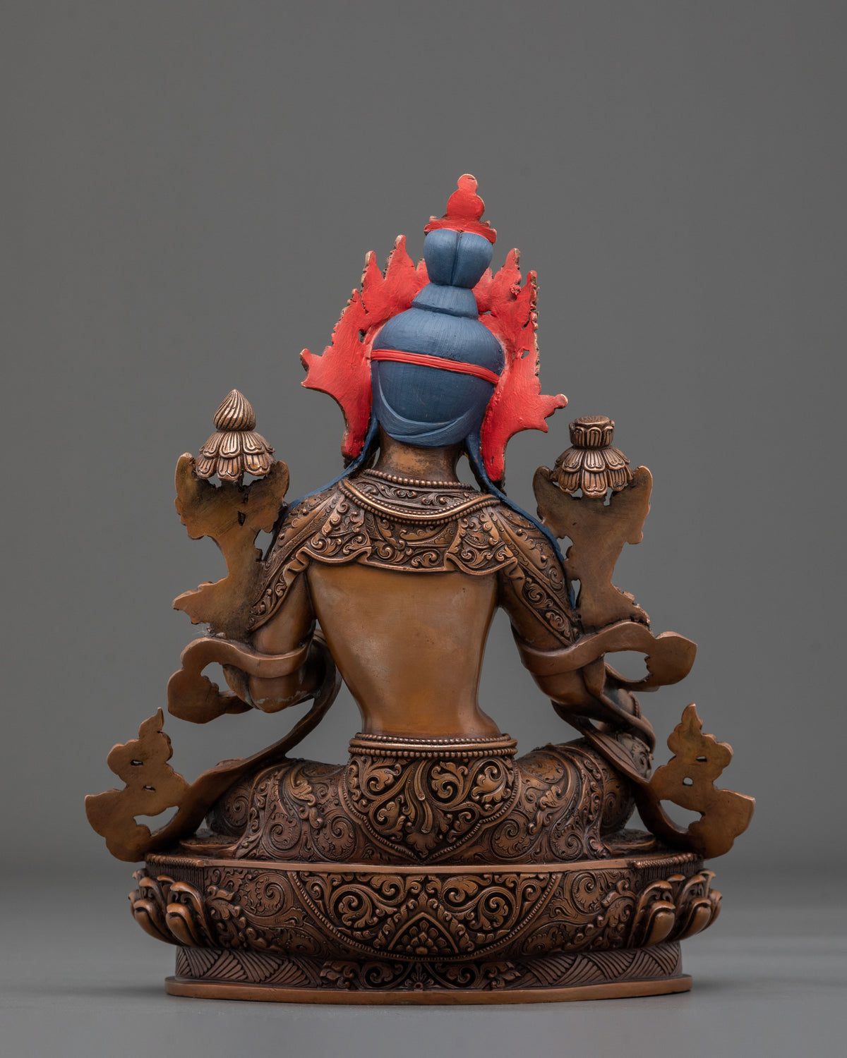 Green Tara Sculpture | Handcrafted Gemstones Adorned Figurine