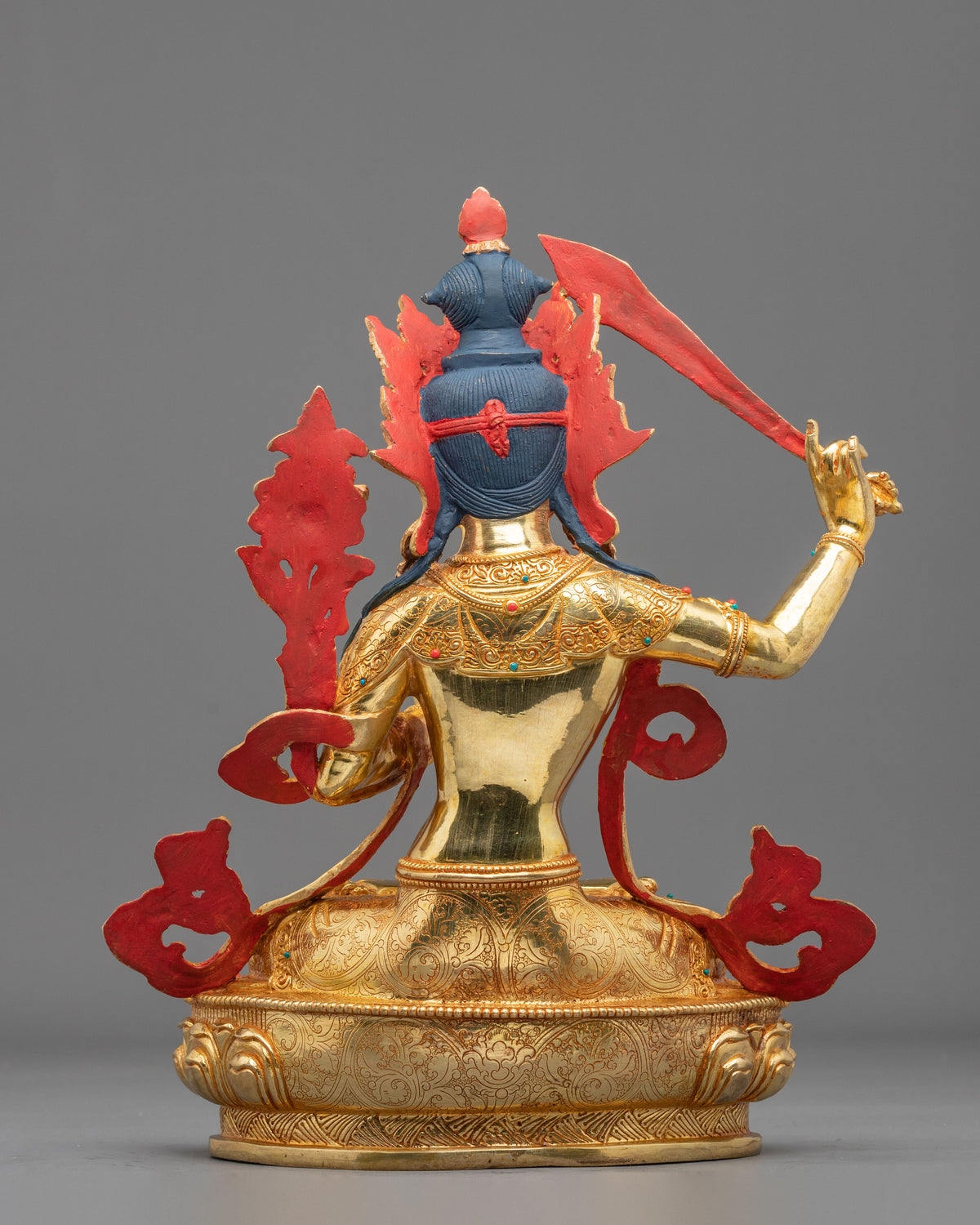 Manjushri 24K Gold Coated Sculpture | Altar Decor