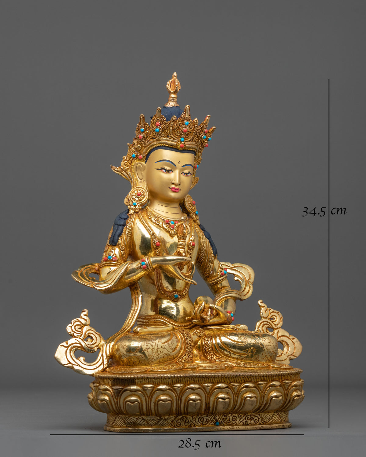 Vajrasattva Vajra Purification Statue - 24K Gold Gilded