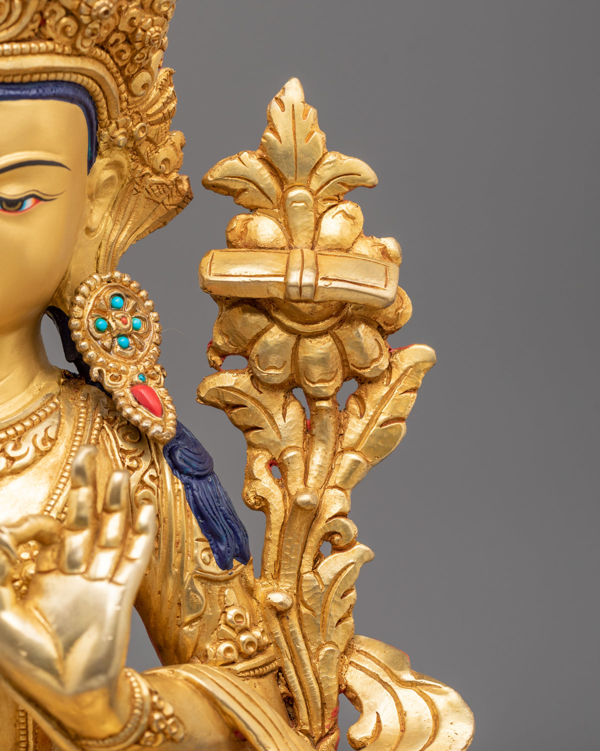 Manjushri Prajna Wisdom Sculpture | 24K Gold Gilded