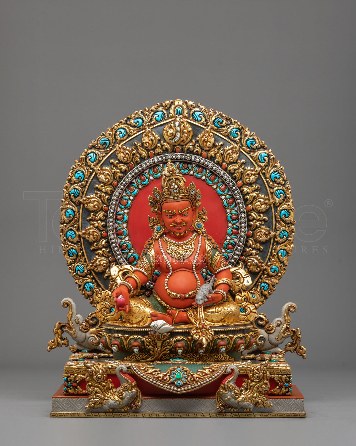 Dzambhala Statue | 24K Gold Gilded Wealth God Figurine