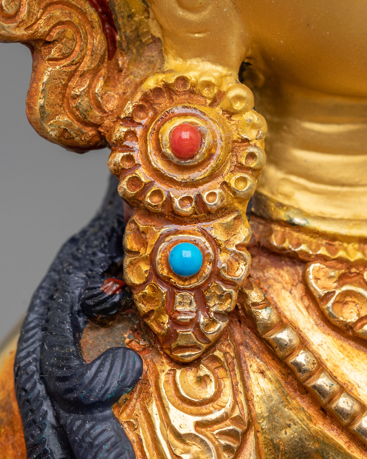 Devi Saraswati 24K Gold Gilded Sculpture | Hindu Goddess of Knowledge