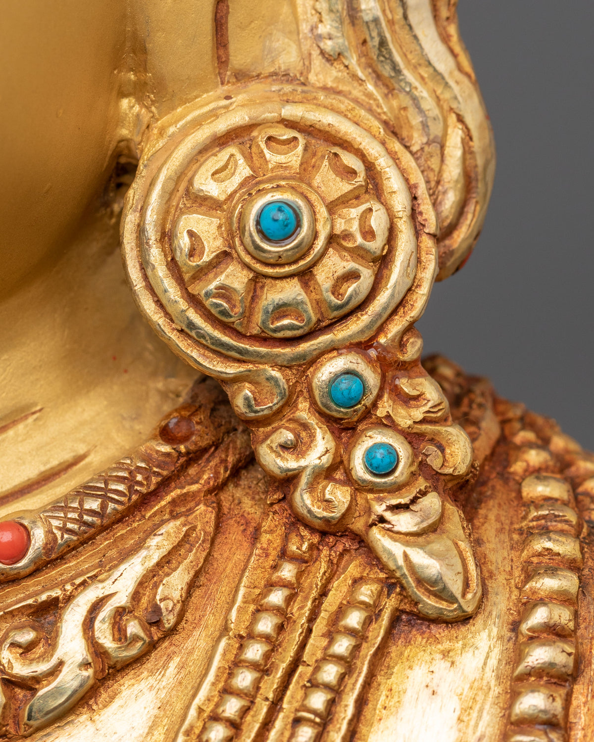 shitigarbha Bodhisattva Figurine | 24K Gold Gilded Buddhist Sculpture