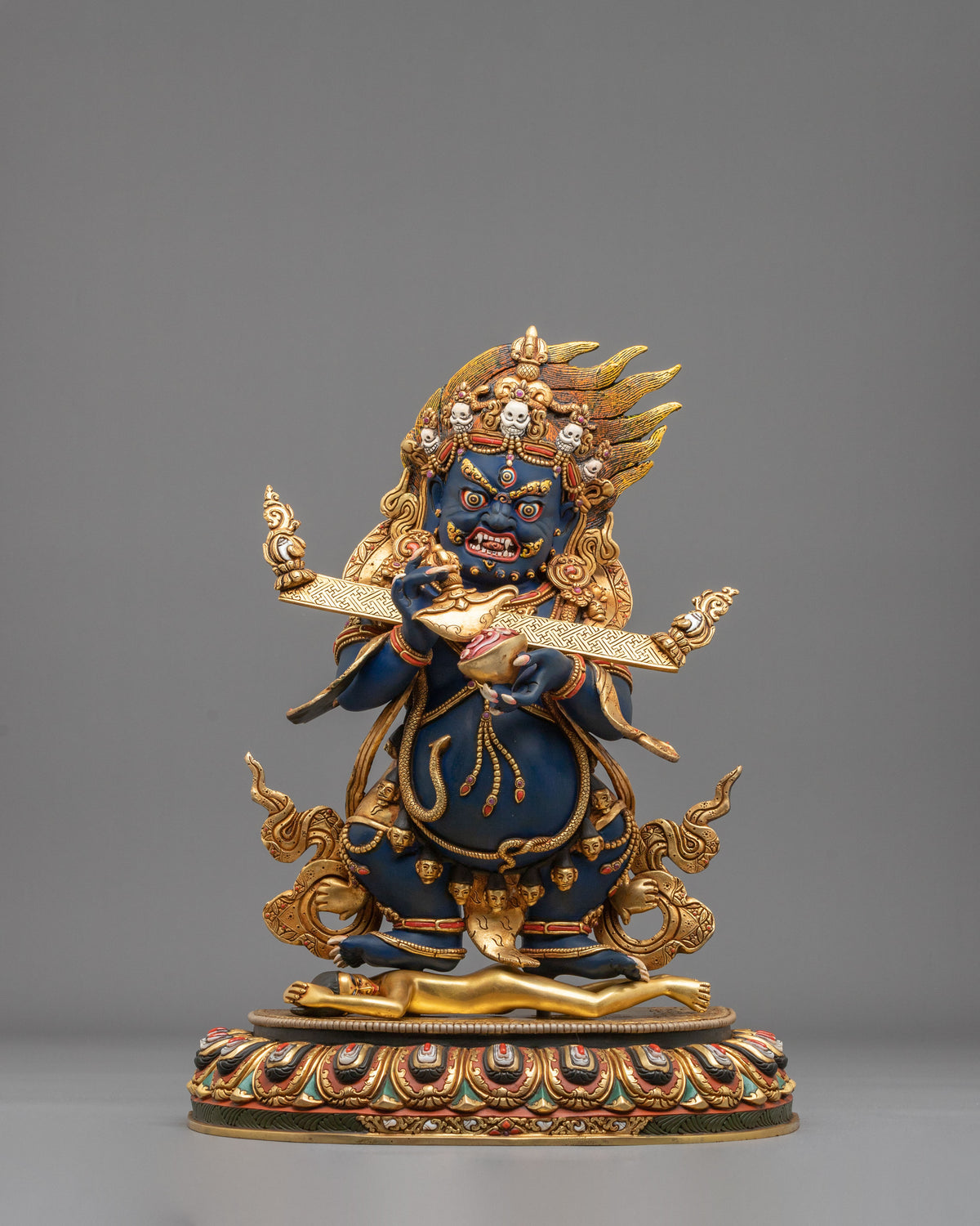 Shakya Mahakala Fierce Dharma Statue | Protector of the Sakya Buddhist Tradition