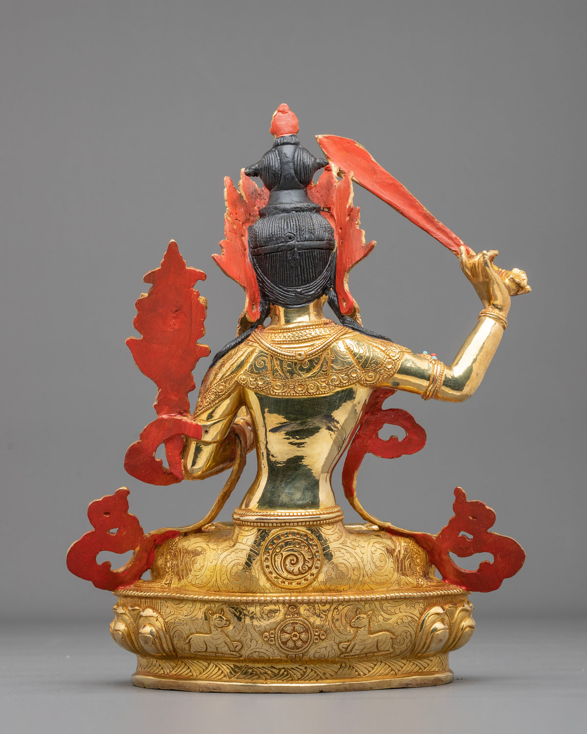 Manjushri Sculpture | Tibetan Bodhisattva Copper Figurine