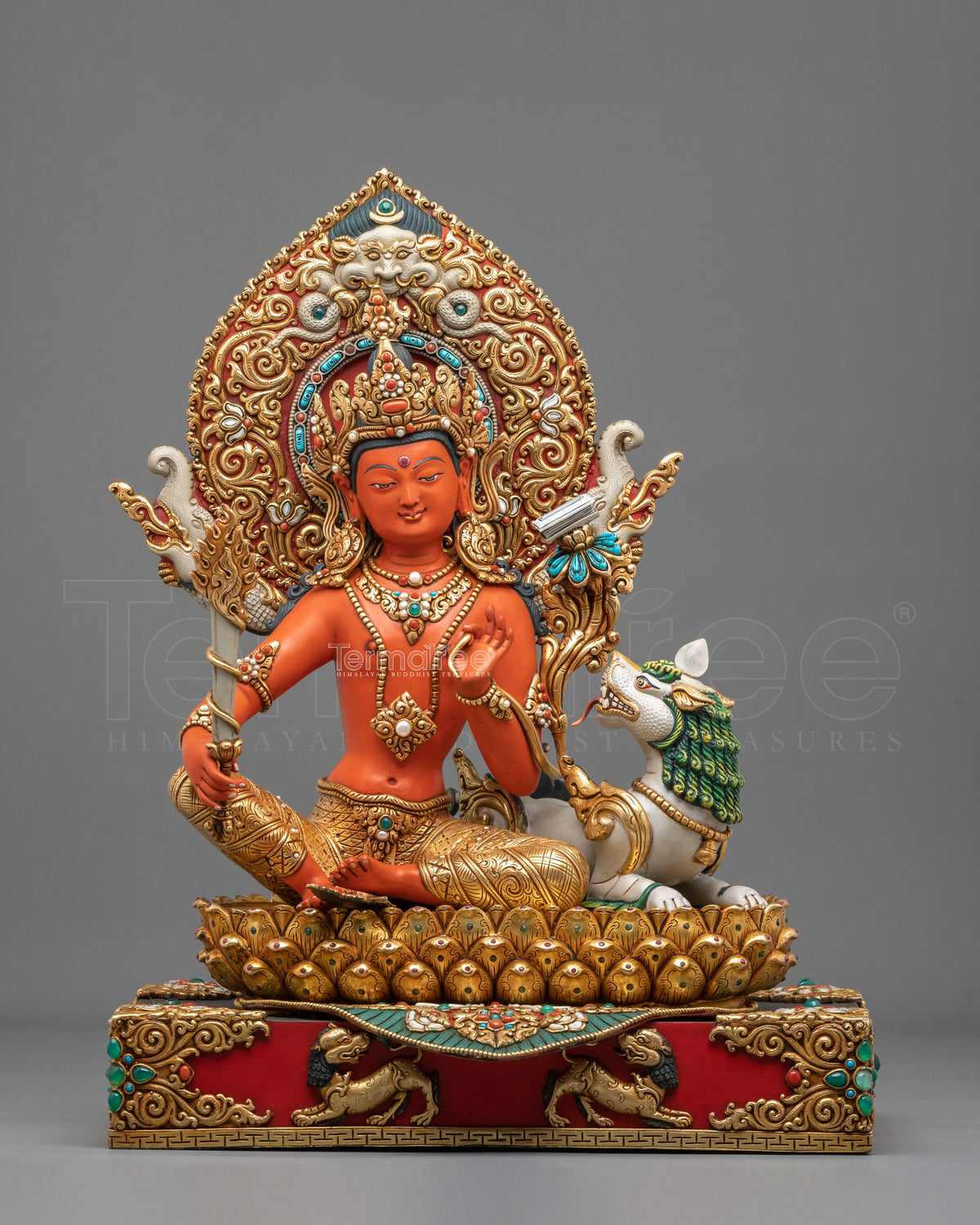 Simhanada Manjushri Bodhisattva Statue