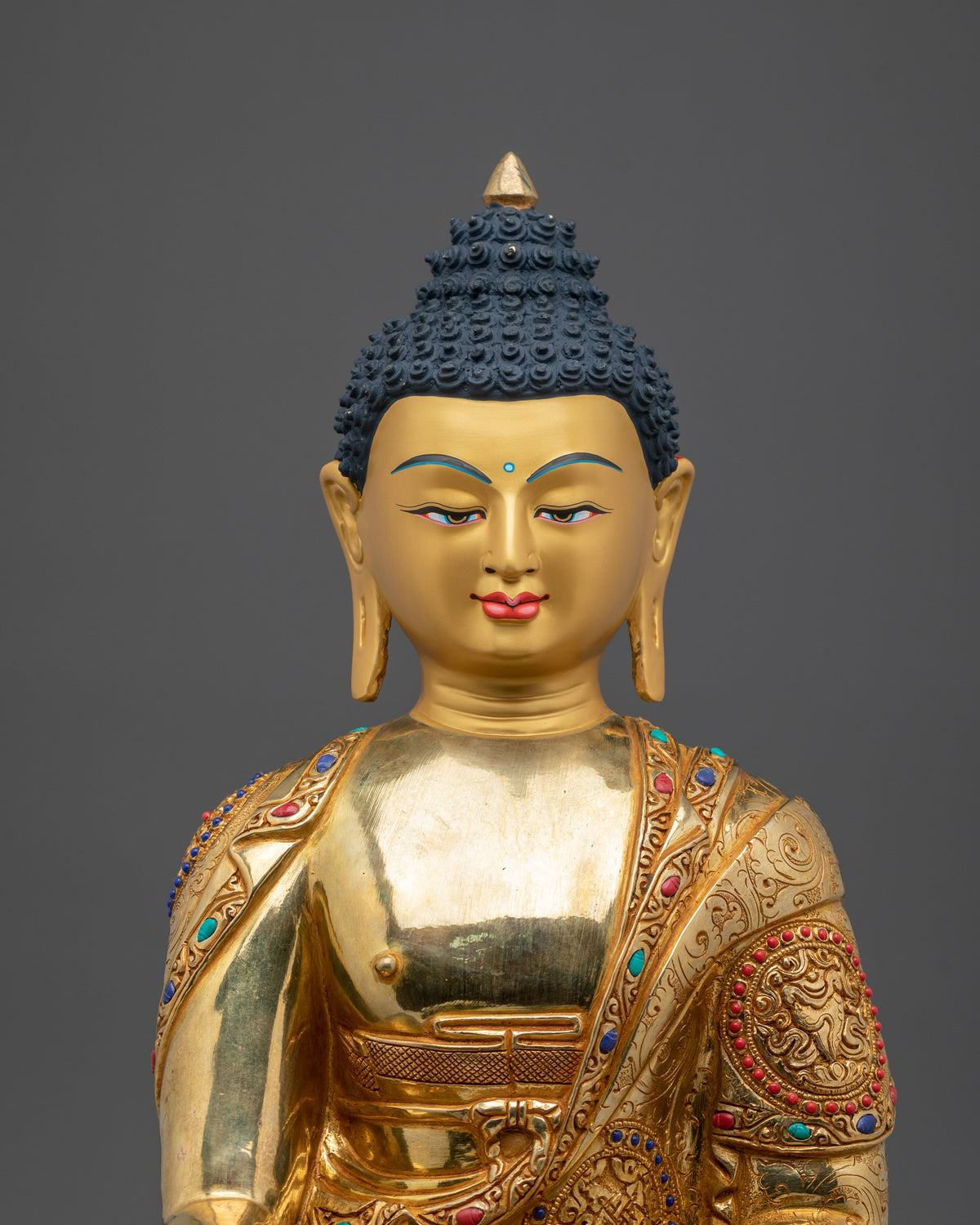 Shakyamuni Buddha Dharma Founder Statue | 24K Gold Gilded