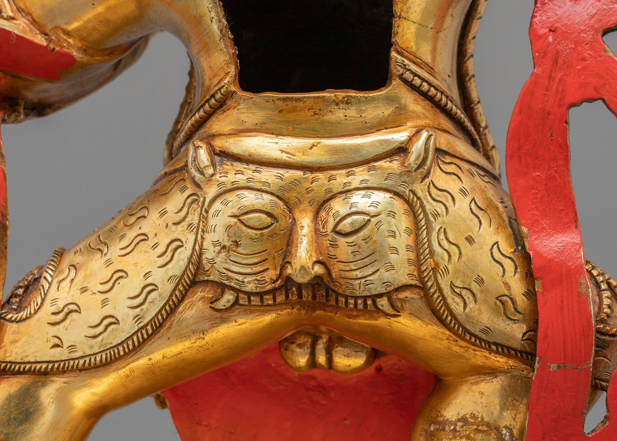 Vajrapani Wrathful Deity Statue | 24K Gold Gilded Copper Statue