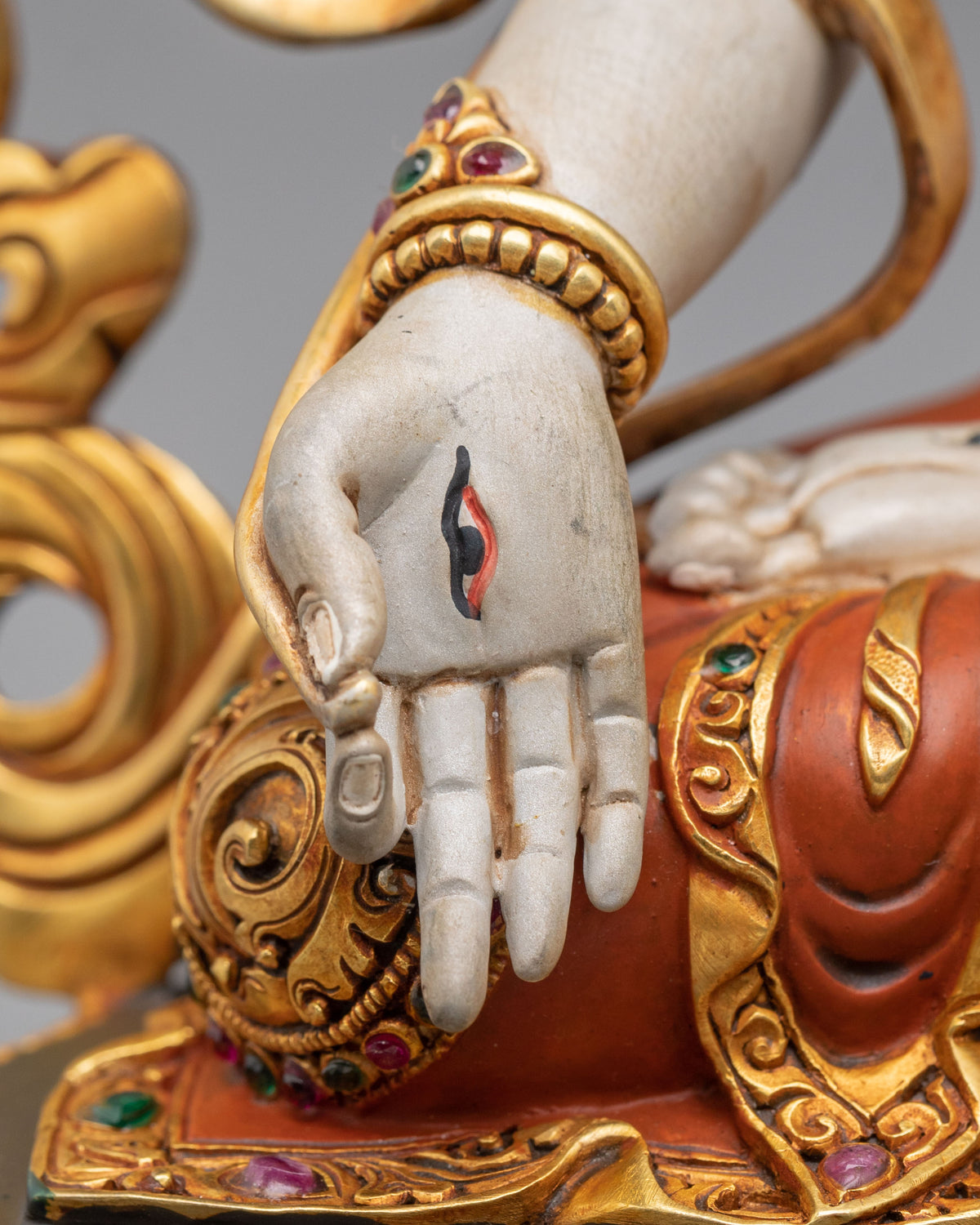 White Tara Copper Figurine: Deity of long life & Healing