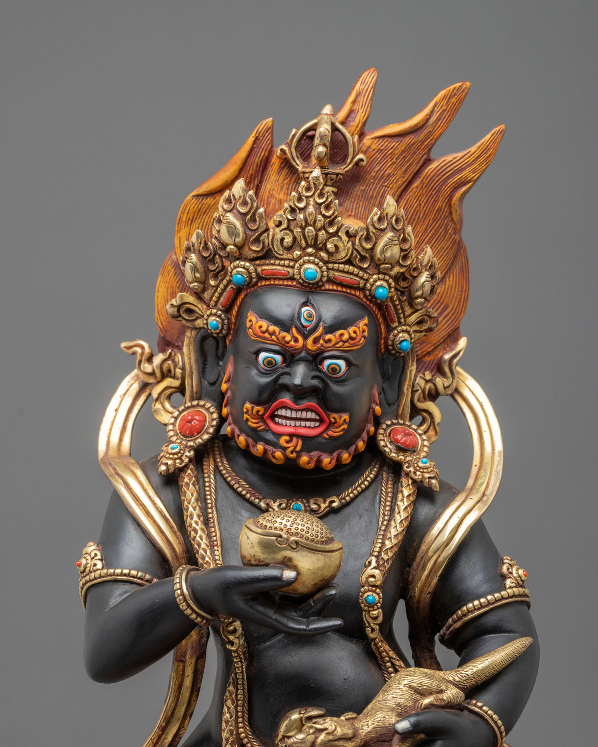 Black Dzambhala Statue | Fierce Form of Wealth and Protection